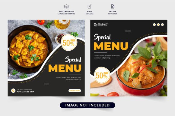 Download Restaurant Poster Design with Dark Color - Premium Bundle